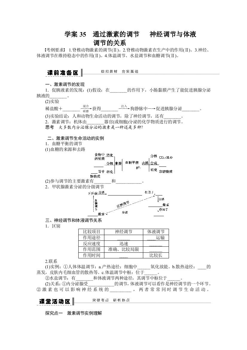 学案35通过激素的调节神经