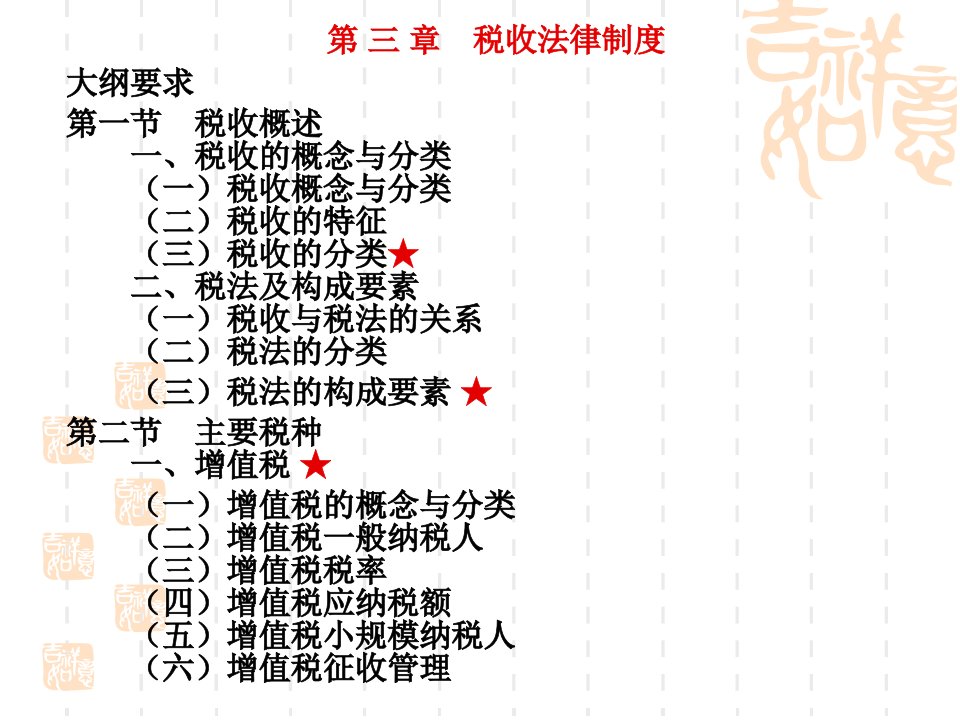 税收法律制度复习要点