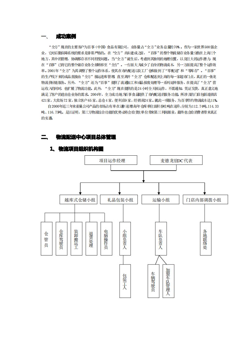 麦德龙配送物流流程图