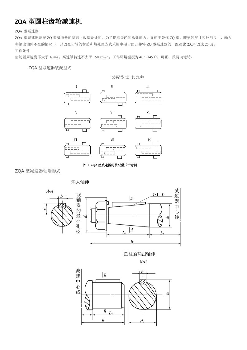 zqa型圆柱齿轮减速机