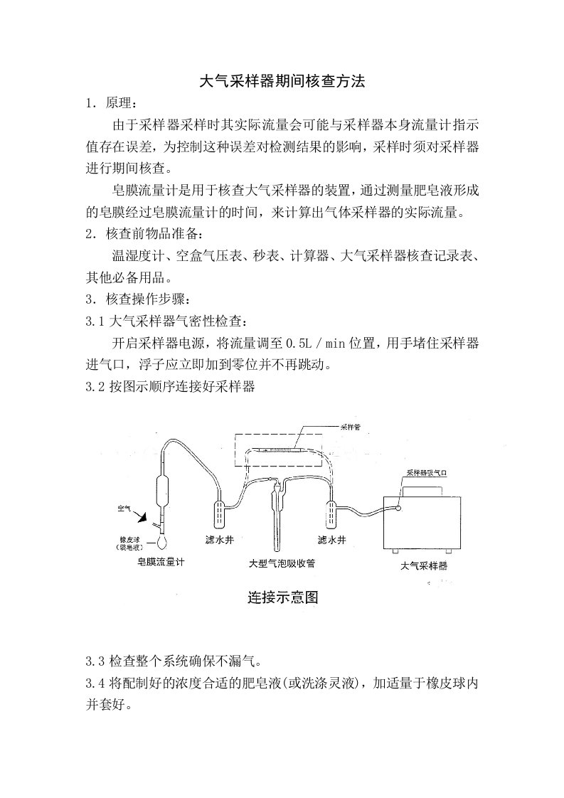 大气采样器期间核查方法