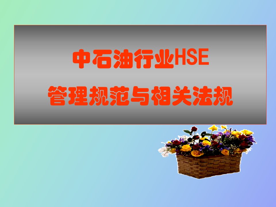 中石油监理工程师取证培训课件HSE法规