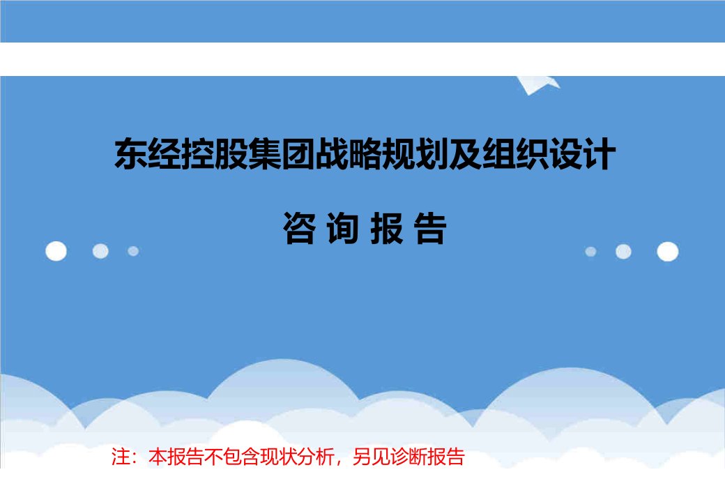 战略管理-东经控股集团战略规划及组织设计咨询报告