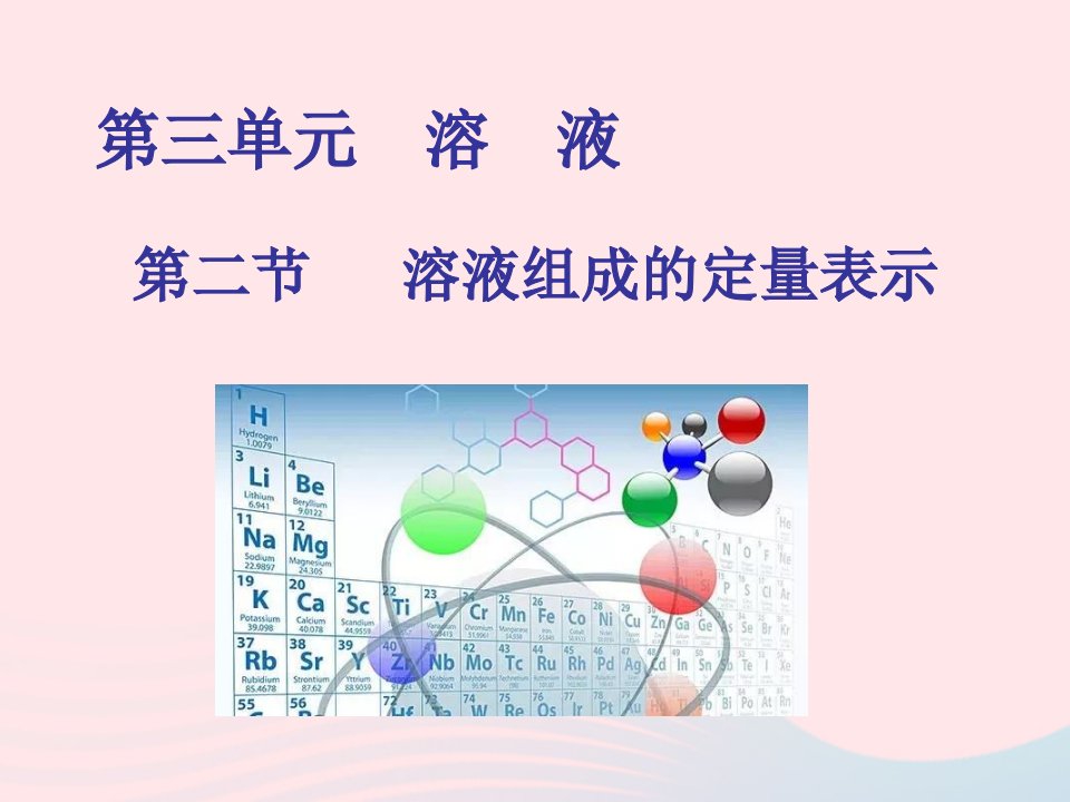 2022九年级化学上册第三单元溶液第二节溶液组成的定量表示教学课件新版鲁教版