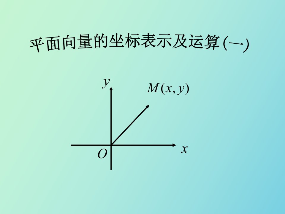 平面向量的坐标表示和运算