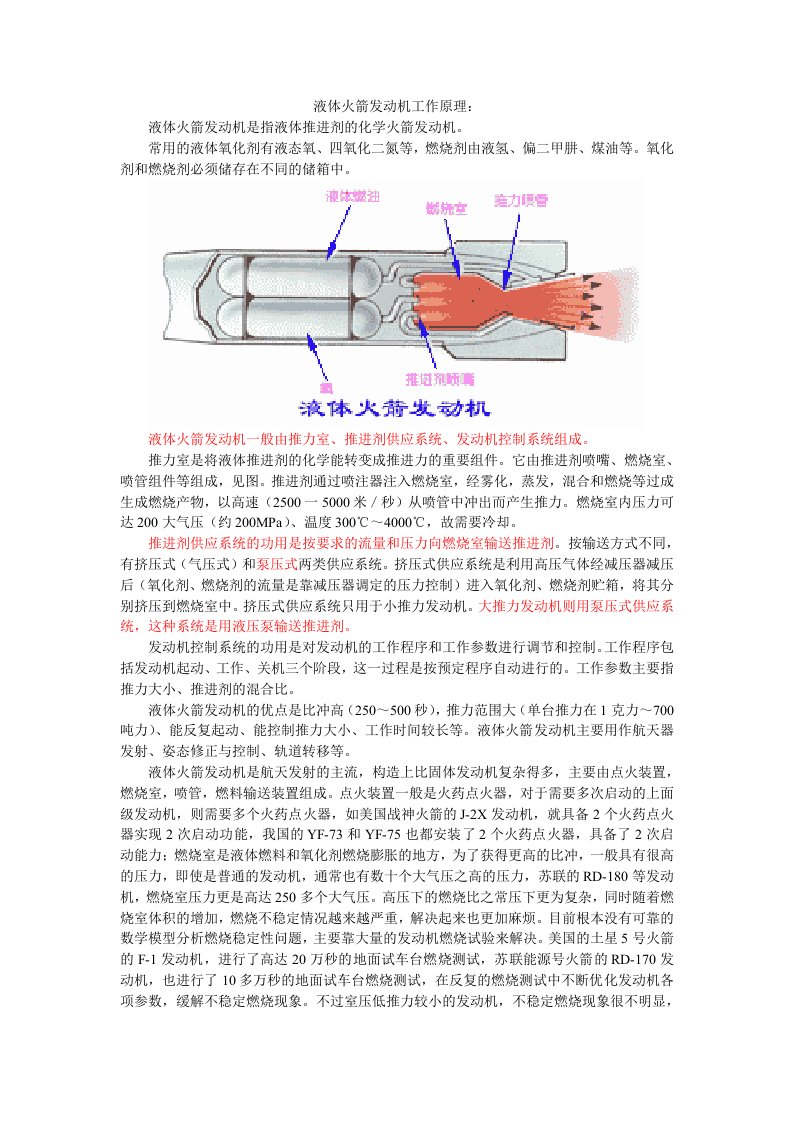 液体火箭发动机工作原理