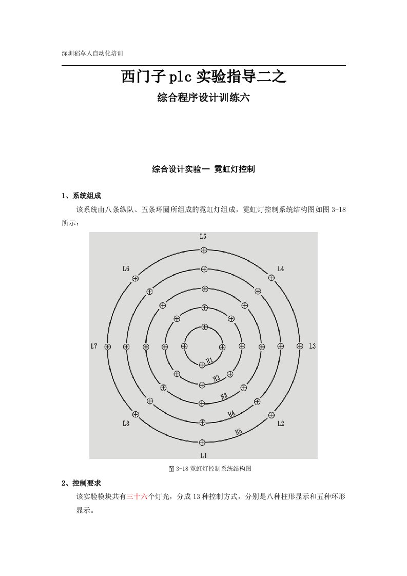 西门子plc实验指导二之综合程序设计训练六