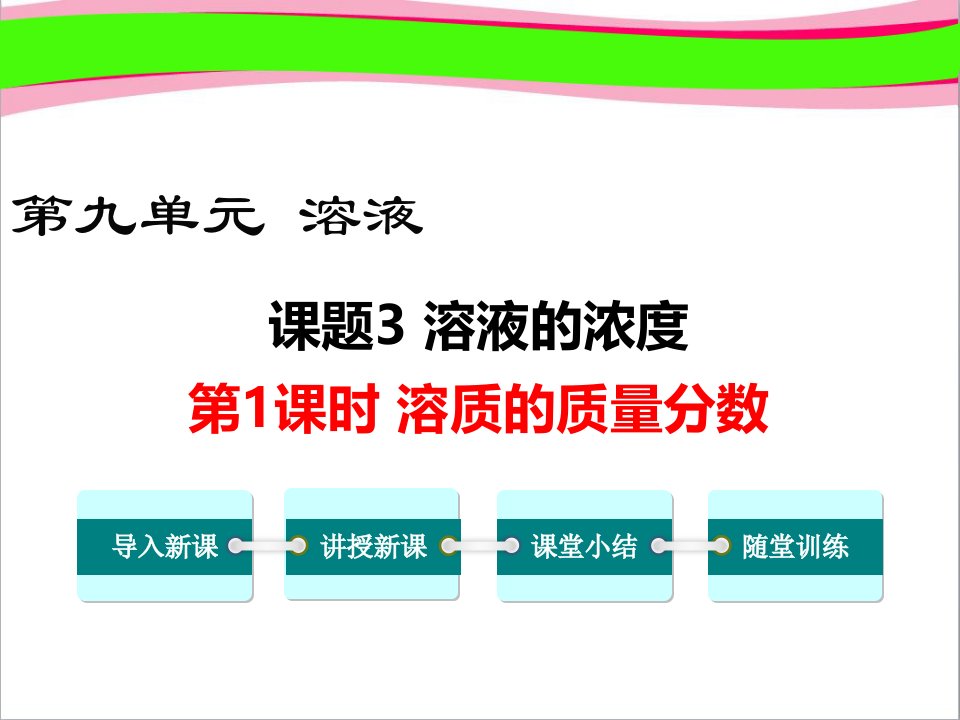 溶质的质量分数---精品化学教学ppt课件