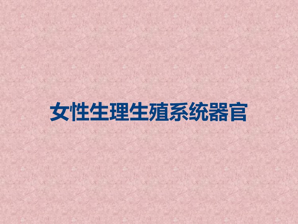 女性生理生殖系统器官课件