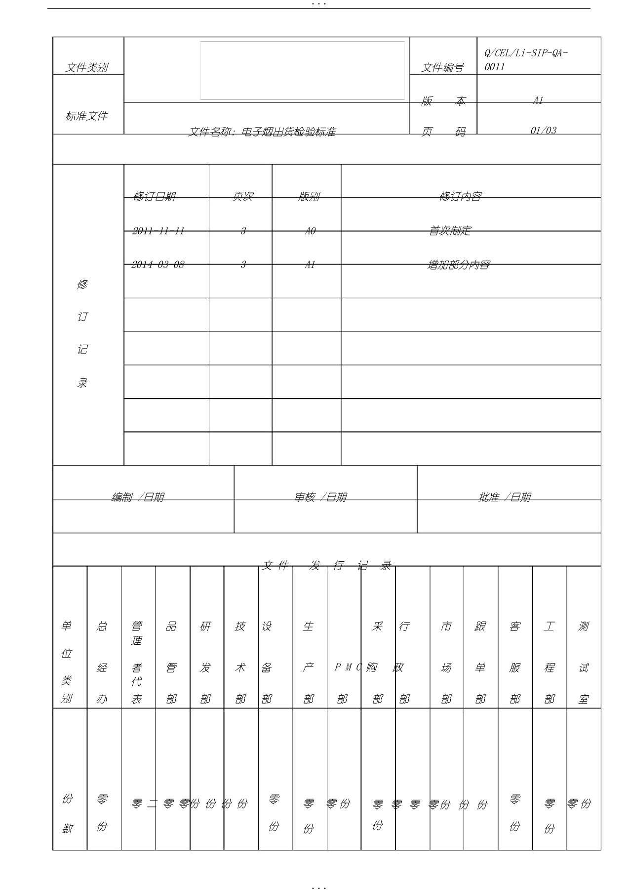 电子烟出货检验标准