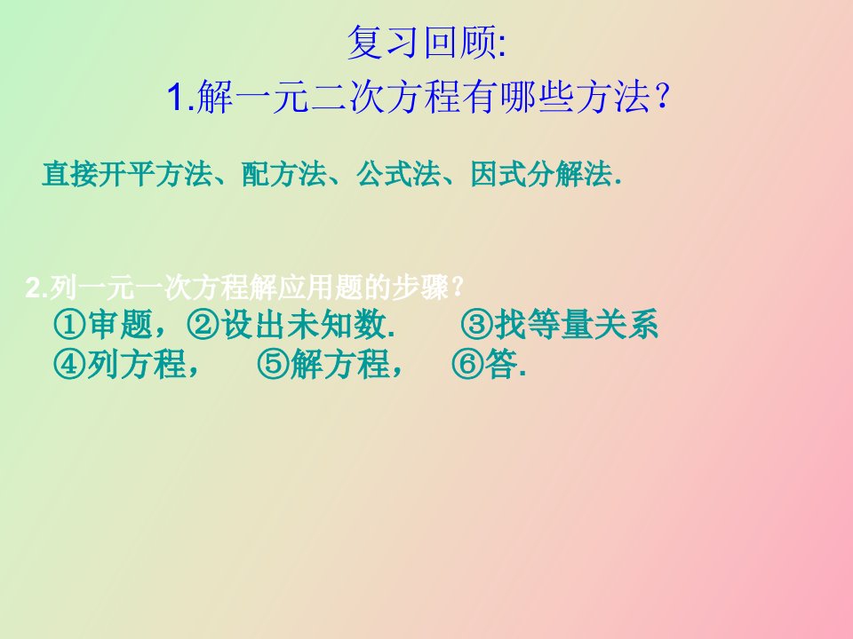 元二次方程应用题传播问题增长率问题