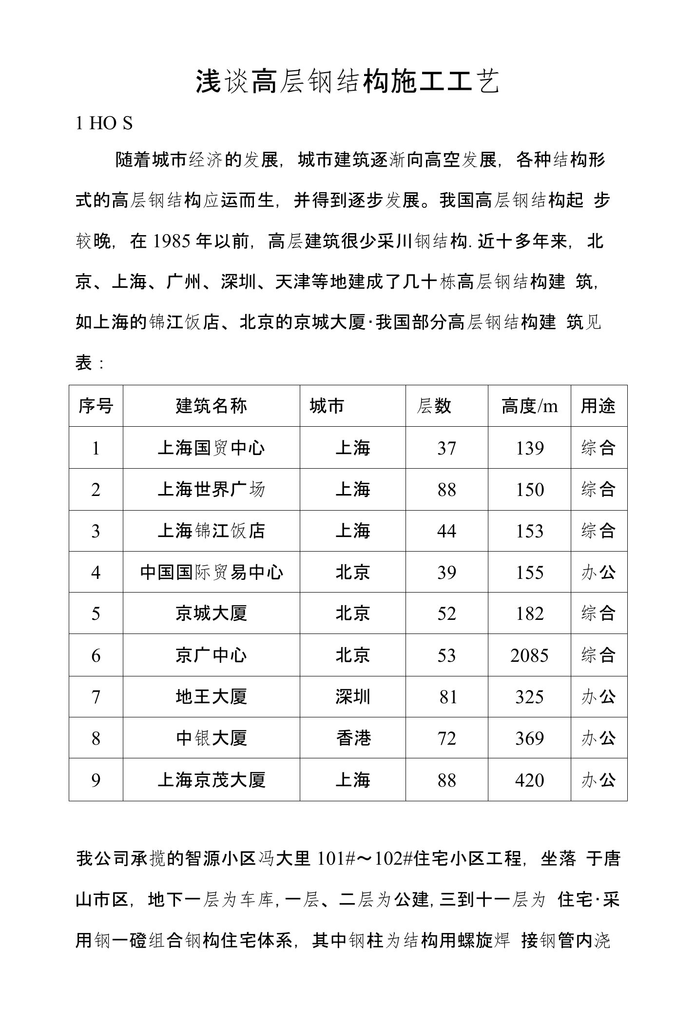 浅谈高层钢结构施工工艺