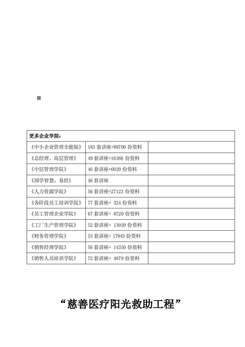 “慈善医疗阳光救助工程”捐助设备目录