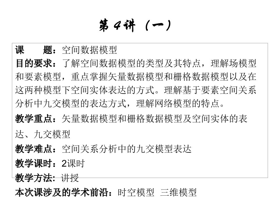 GIS第三章空间数据模型ppt课件