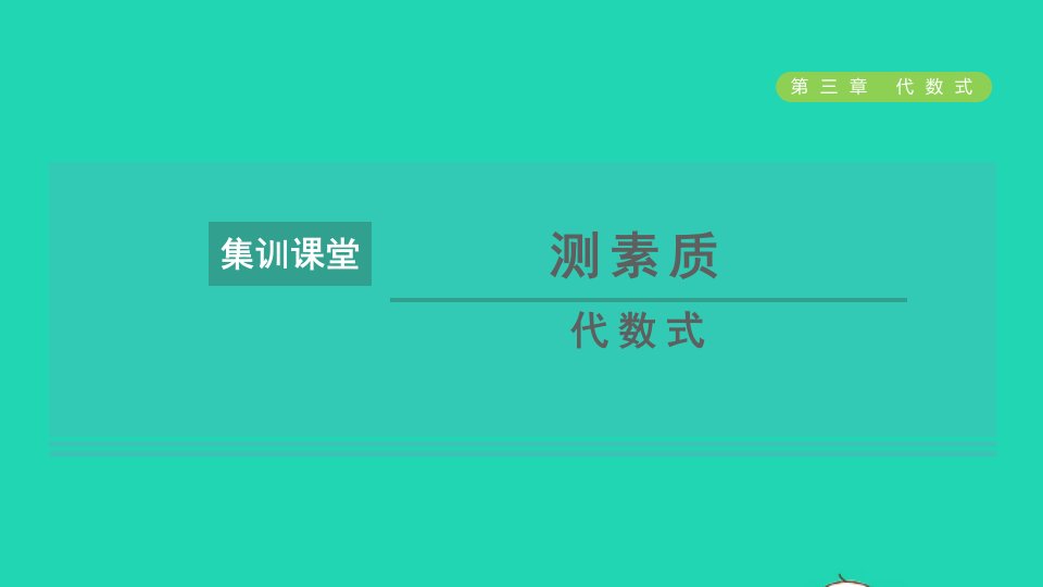 2021秋七年级数学上册第3章代数式集训课堂测素质代数式课件新版冀教版