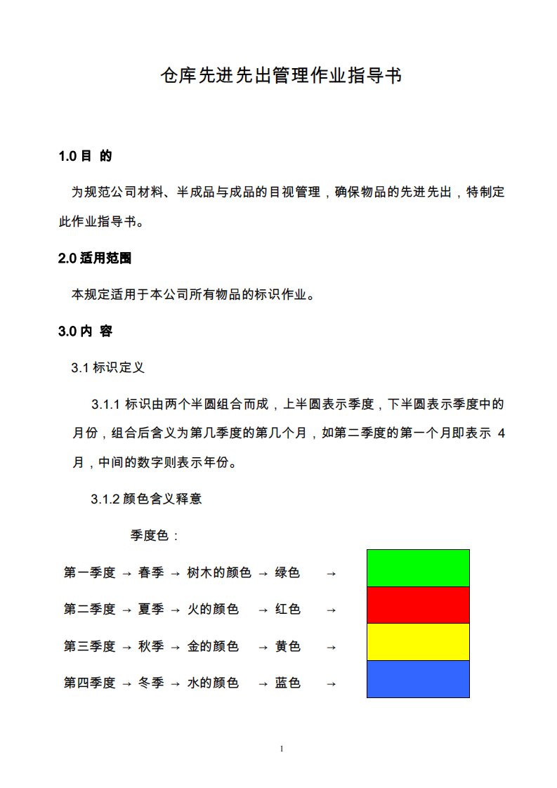 某公司仓库先进先出管理作业指导书