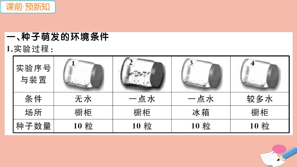 2021秋七年级生物上册第三单元生物圈中的绿色植物第二章被子植物的一生第一节种子的萌发作业课件新版新人教版