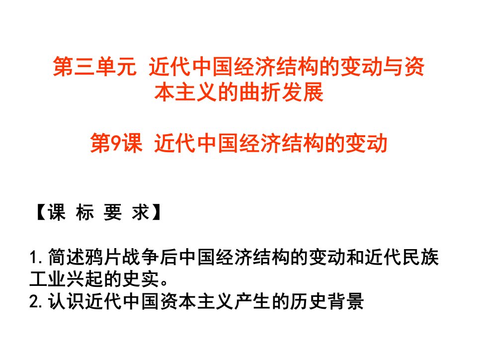 上课近代中国经济结构的变动