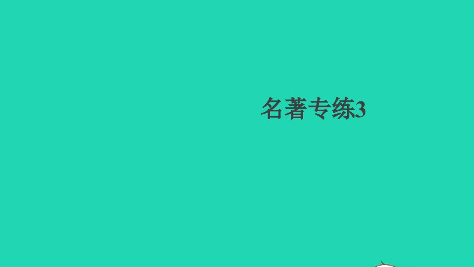 贵州专版九年级语文下册第三单元名著专练3作业课件新人教版