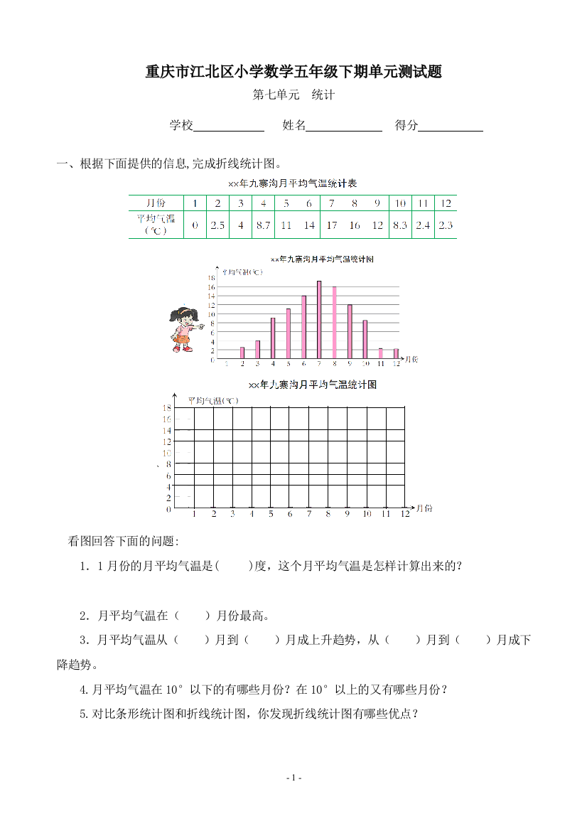 人教版小学5年级数学7单元