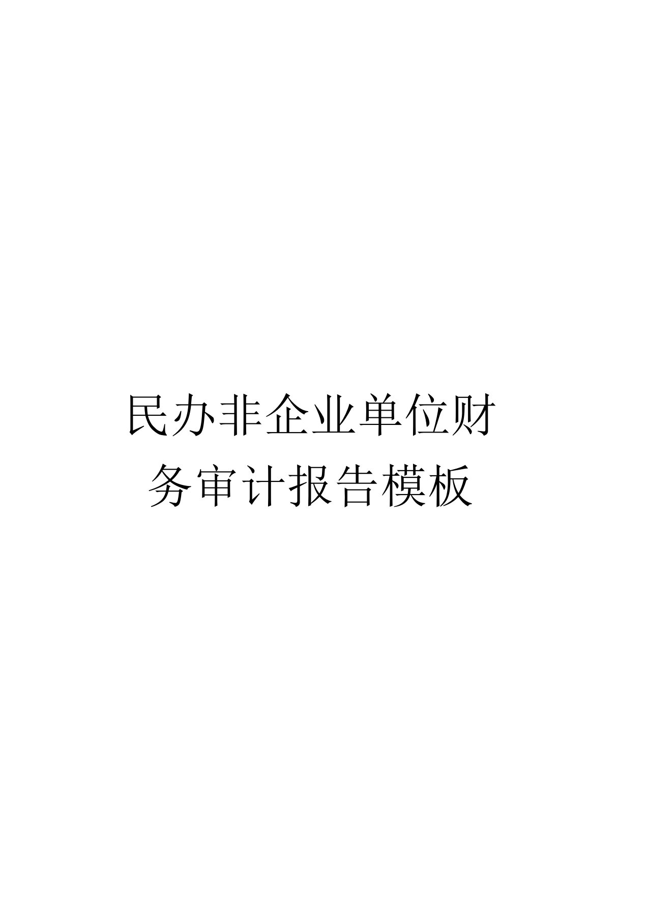 民办非企业单位财务审计报告模板