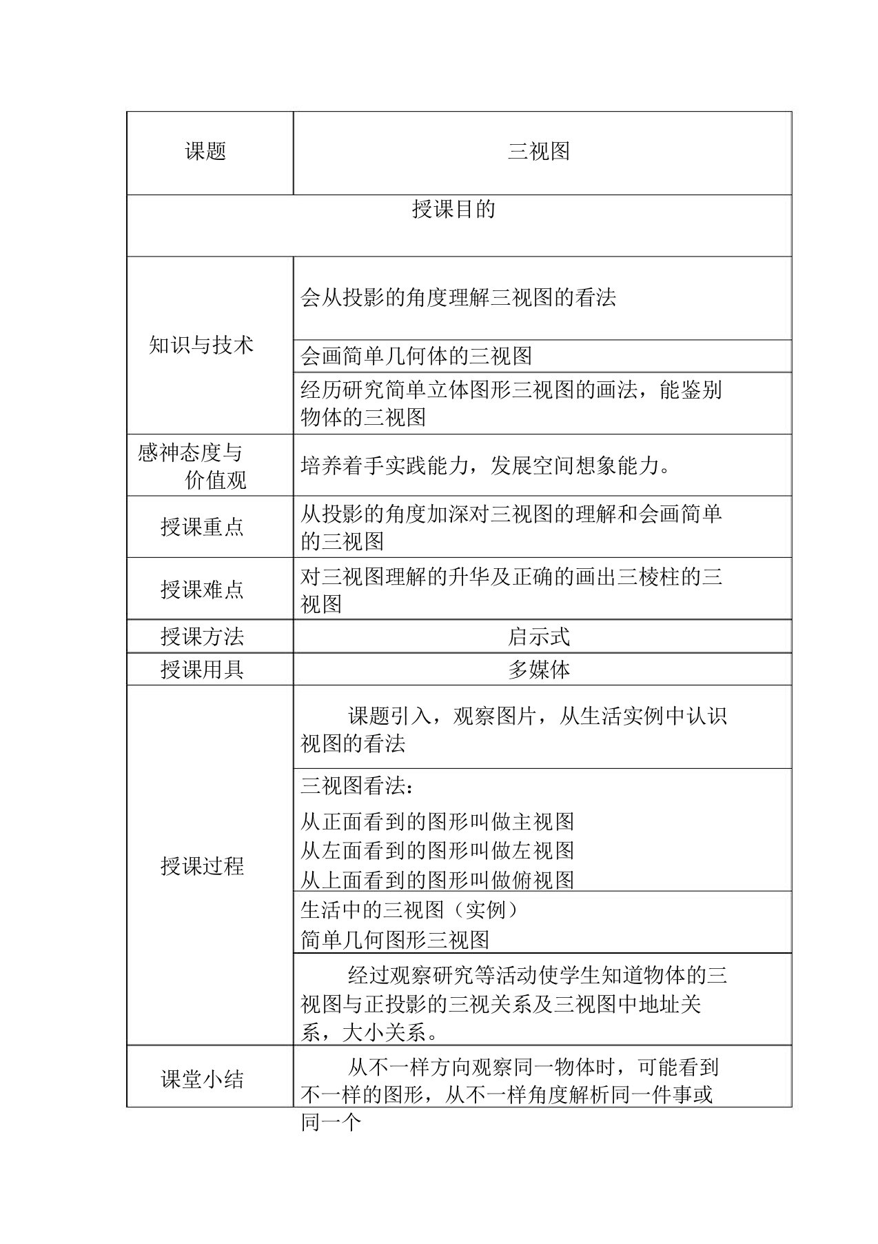 新人教版九年级数学下册《二十九章投影与视图292三视图例3例4由三视图描述几何体》教案14