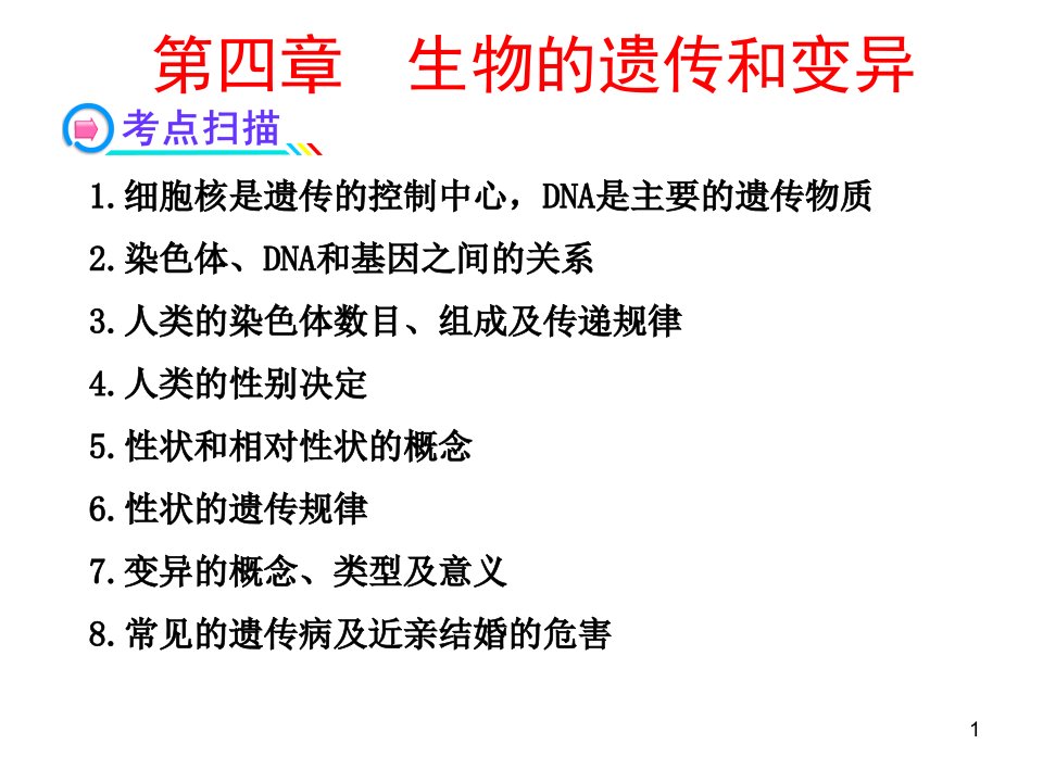 八年级生物遗传与变异复习ppt课件