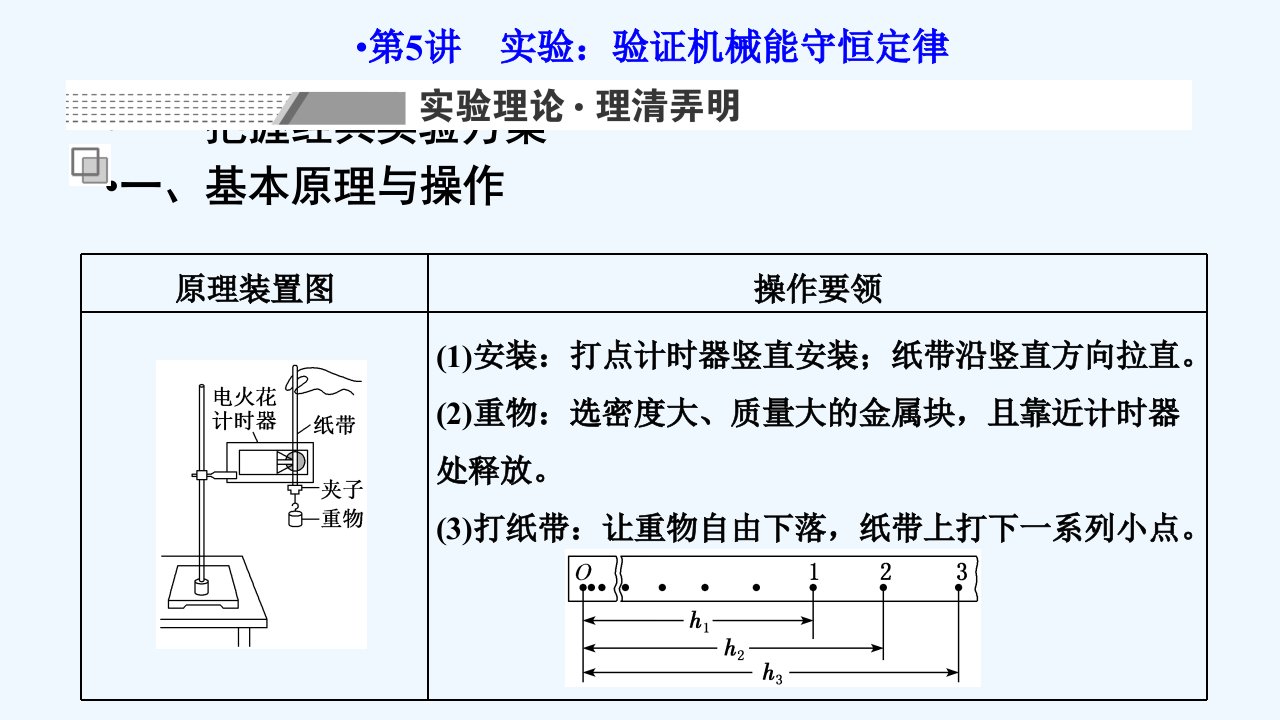 2024届高考物理一轮总复习第二编第五章机械能第5讲实验：验证机械能守恒定律课件