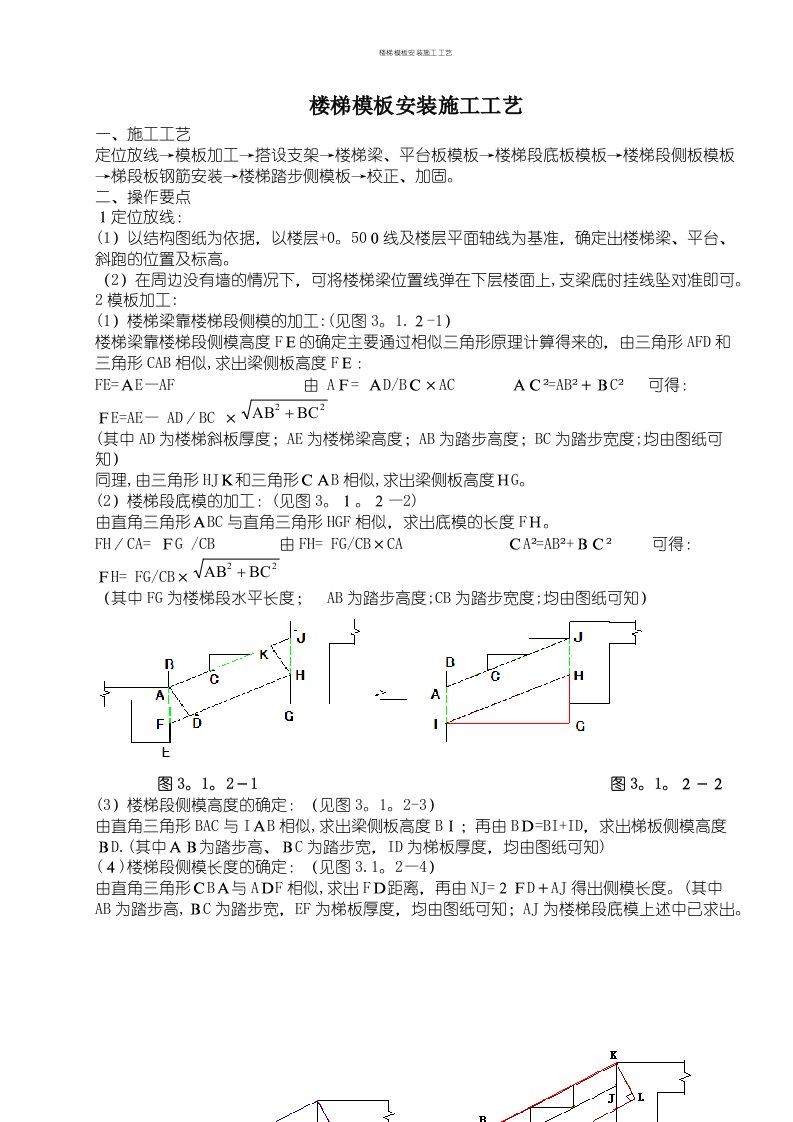 楼梯模板安装施工工艺