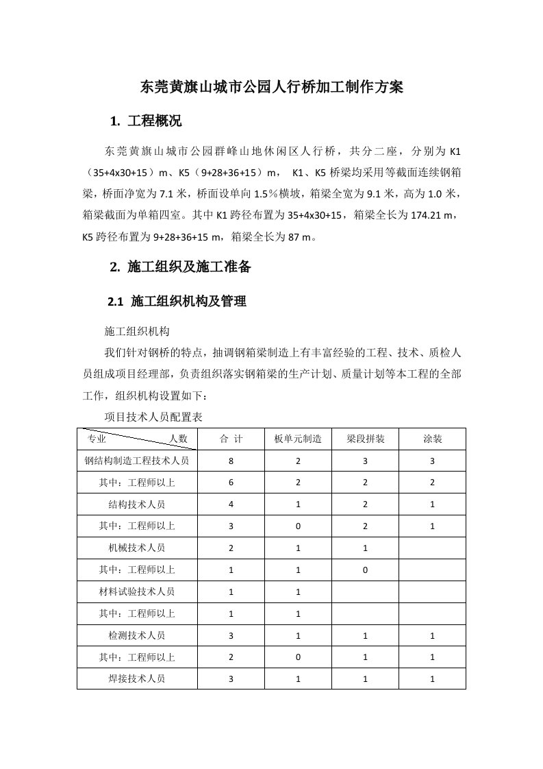 市政工程钢结构桥梁加工制作方案