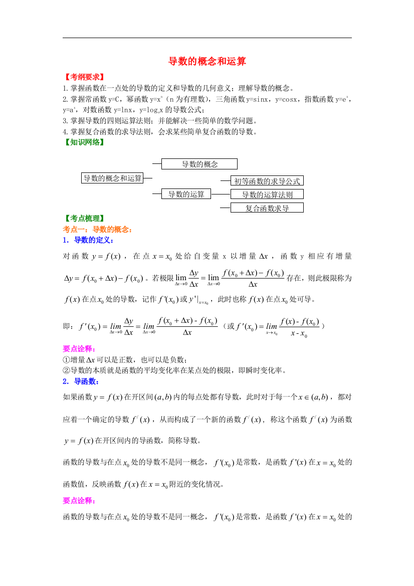 北京四中2014年高考数学总复习