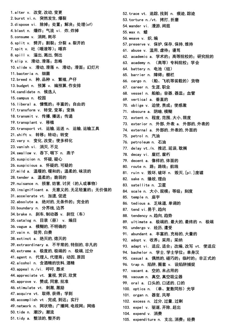 高中英语出现频率最多阅读课外单词