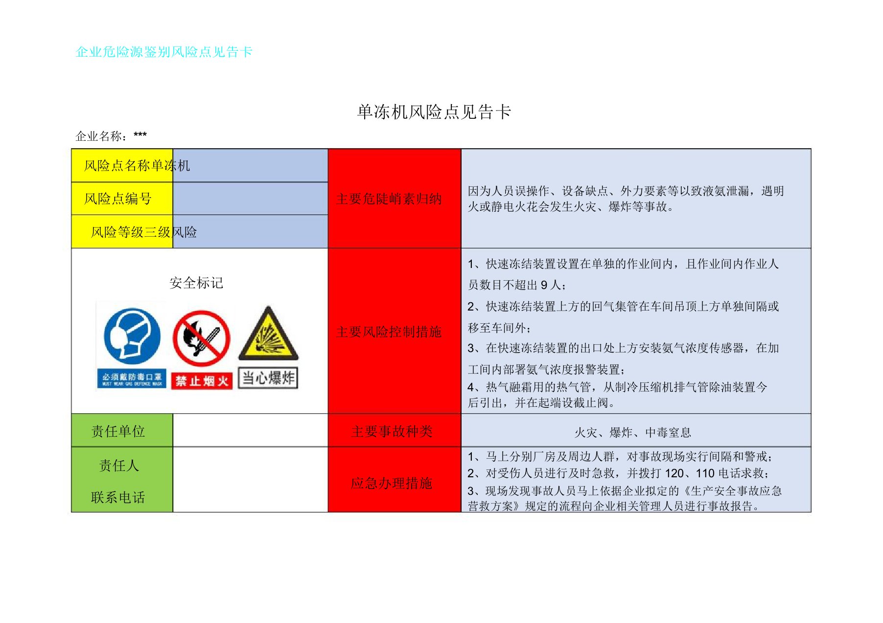 企业危险源辨识风险点告知