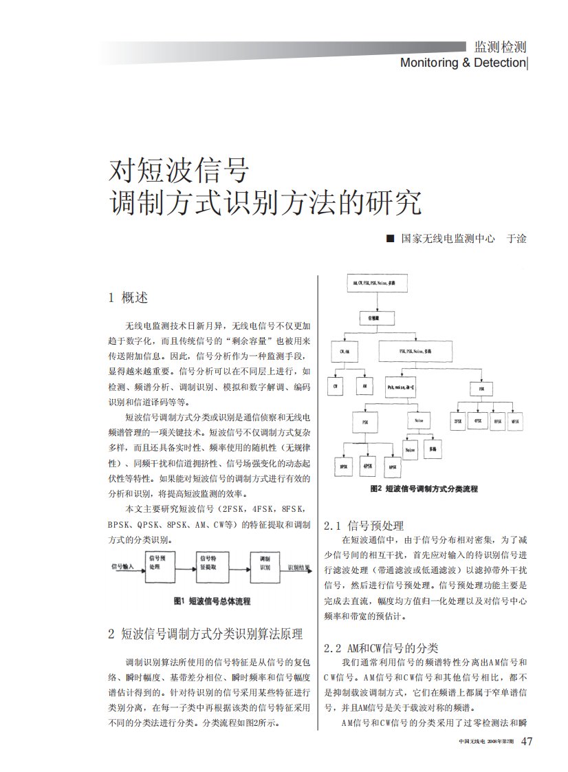 对短波信号调制方式识别方法的研究