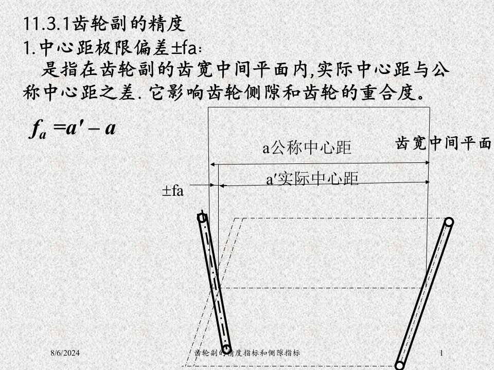 齿轮副的精度指标和侧隙指标讲义