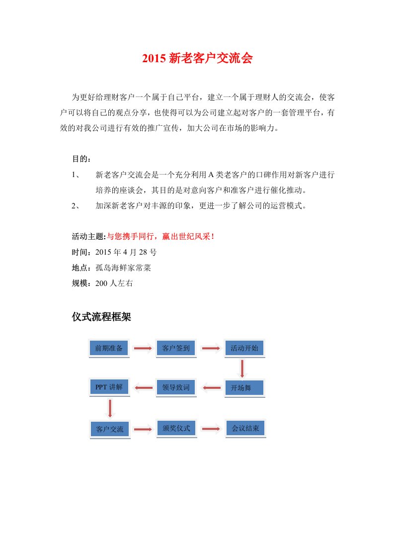 客户交流会方案