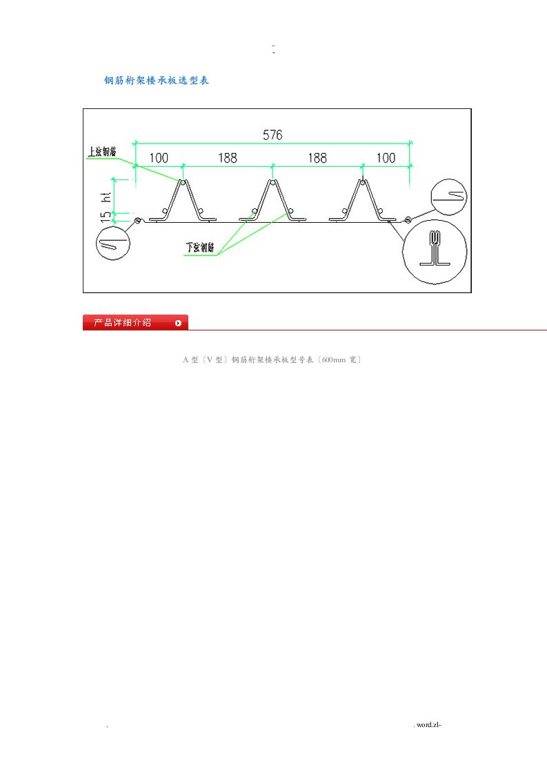 钢筋桁架楼承板选型表