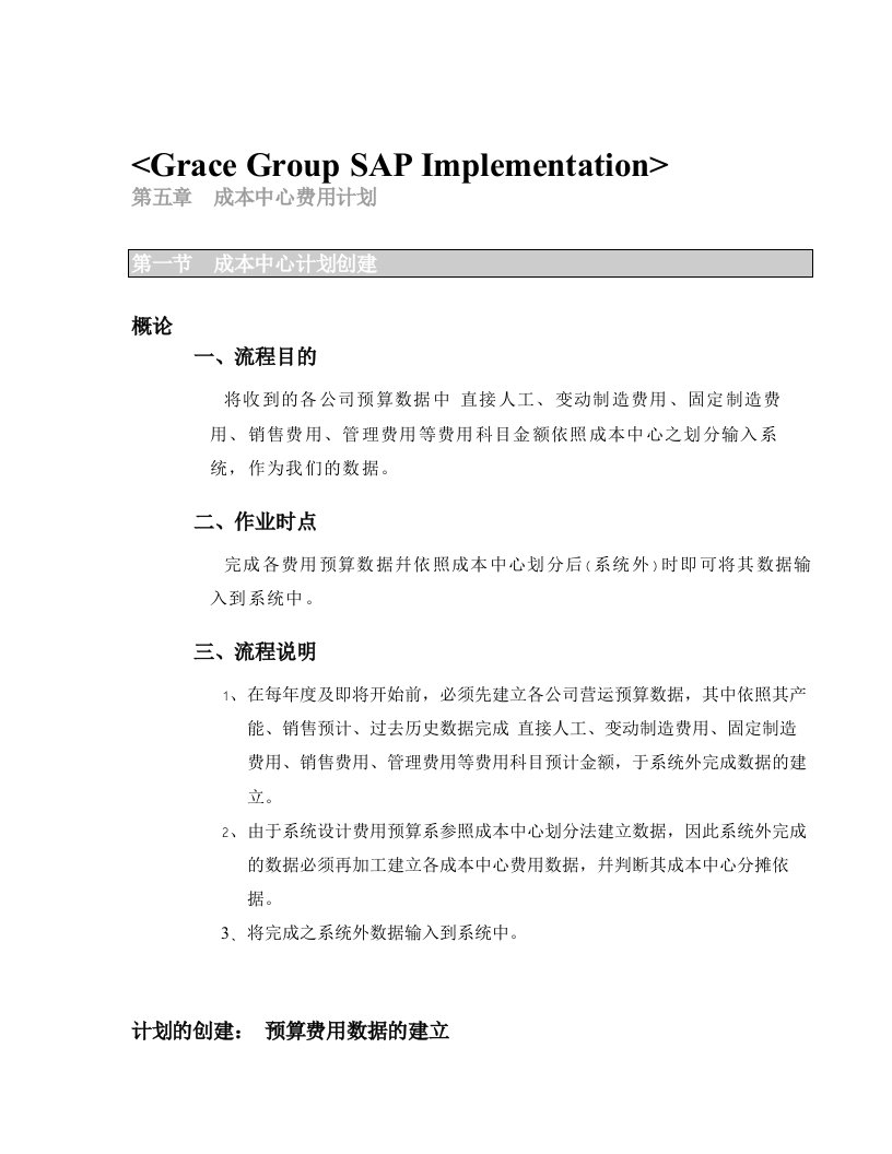 SAP费用预算操作手册