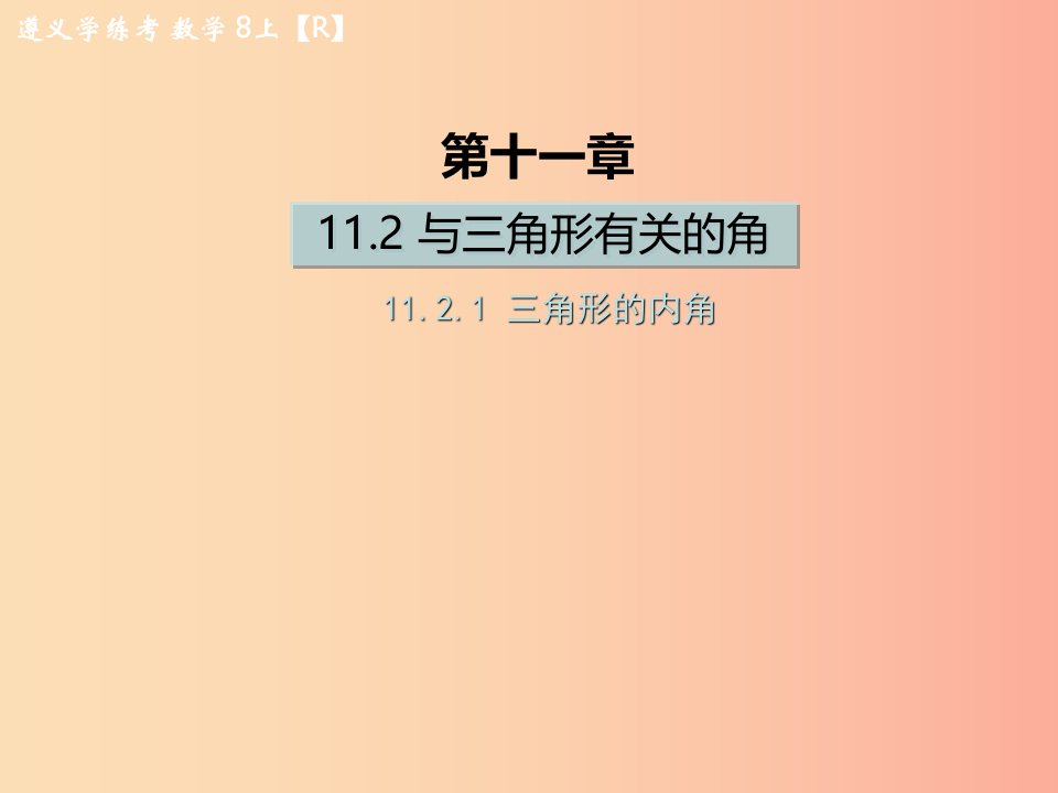 八年级数学上册第十一章三角形11.2与三角形有关的角11.2.1三角形的内角习题课件