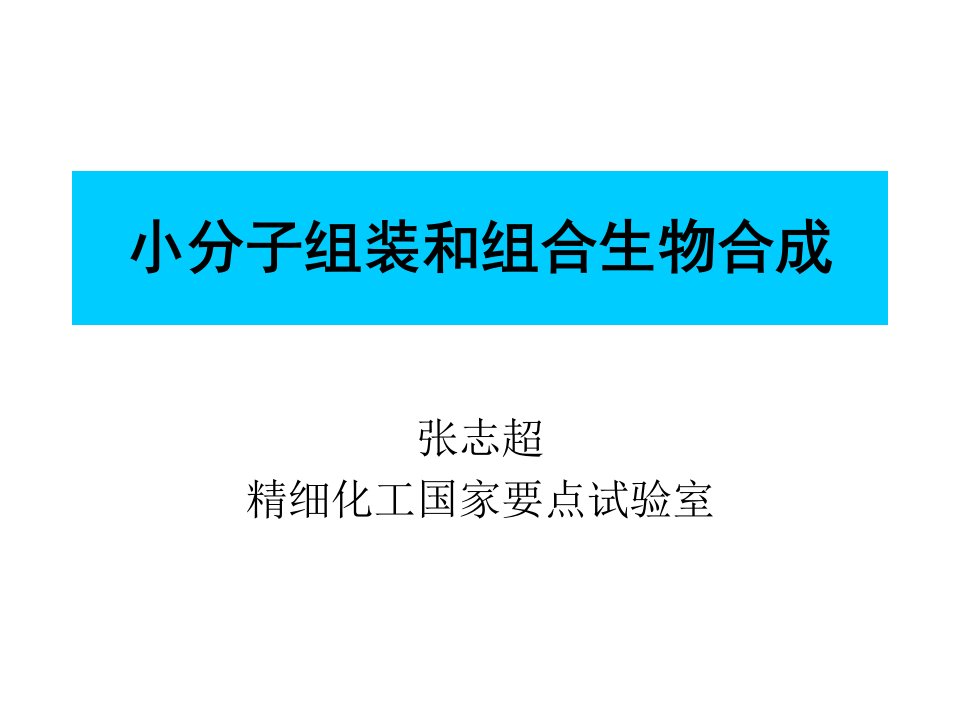 小分子组装和组合生物合成公开课获奖课件省赛课一等奖课件