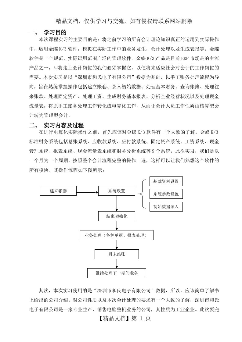 金蝶实习报告