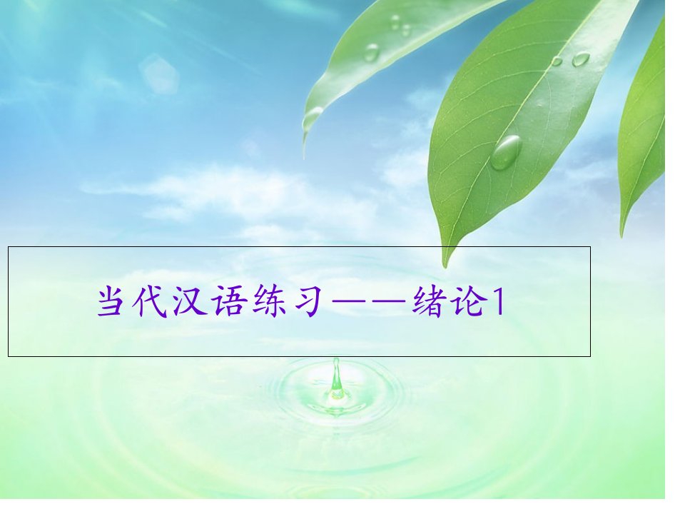 现代汉语练习绪论公开课获奖课件省赛课一等奖课件