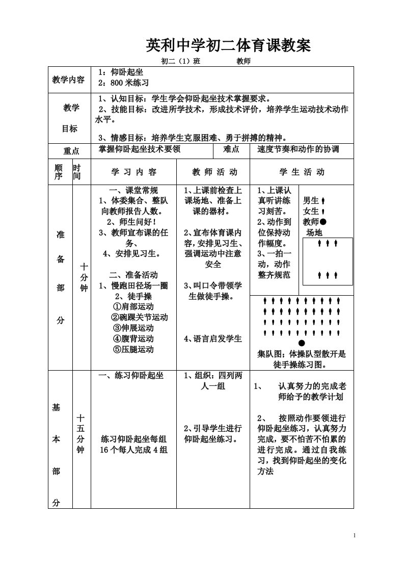 体育仰卧起坐教案