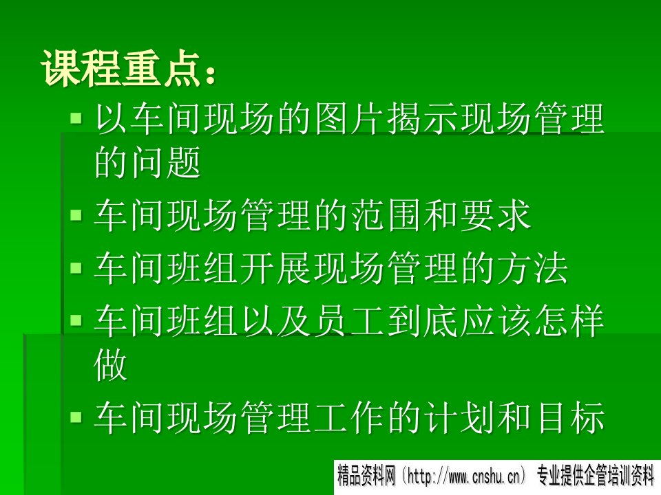 精选现场管理自作课件管理规划