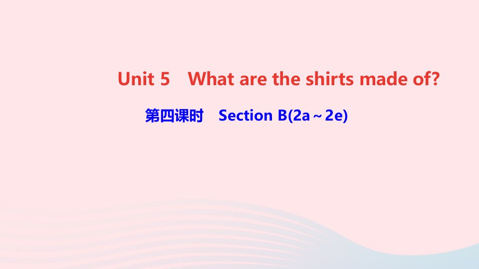 九年级英语全册Unit5Whataretheshirtsmadeof第四课时SectionB2a_2e课件新版人教新目标版