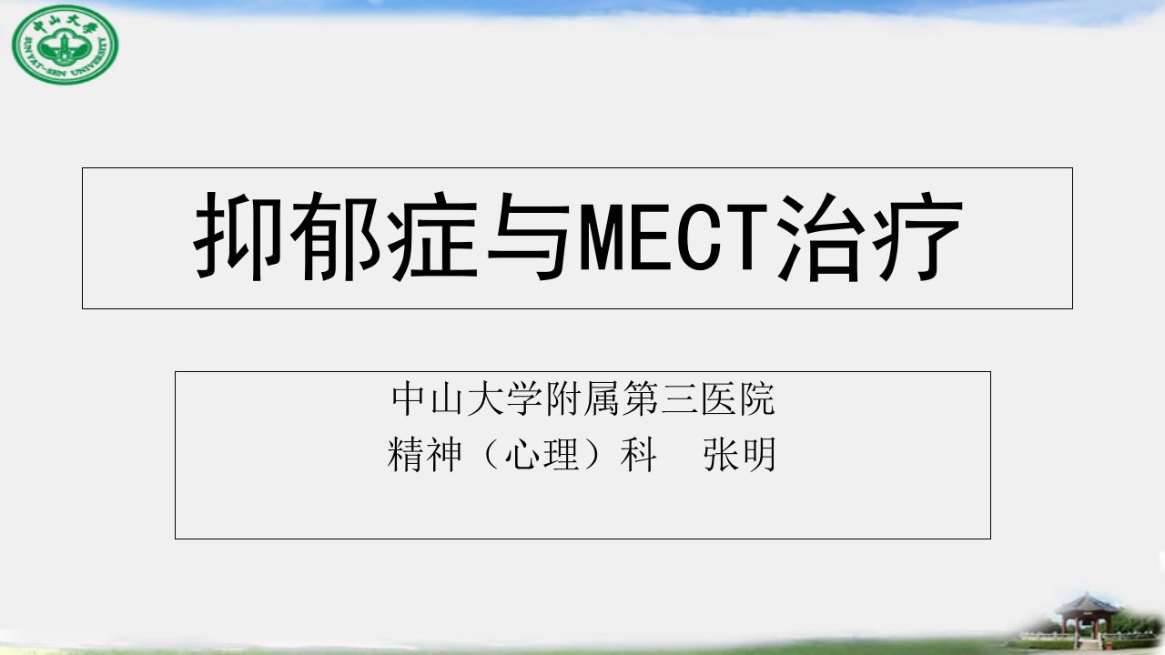 抑郁症与MECT治疗ppt课件