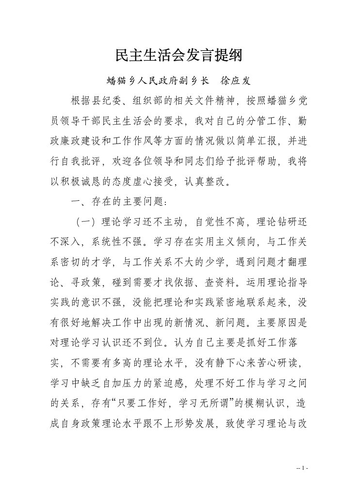 发言提纲