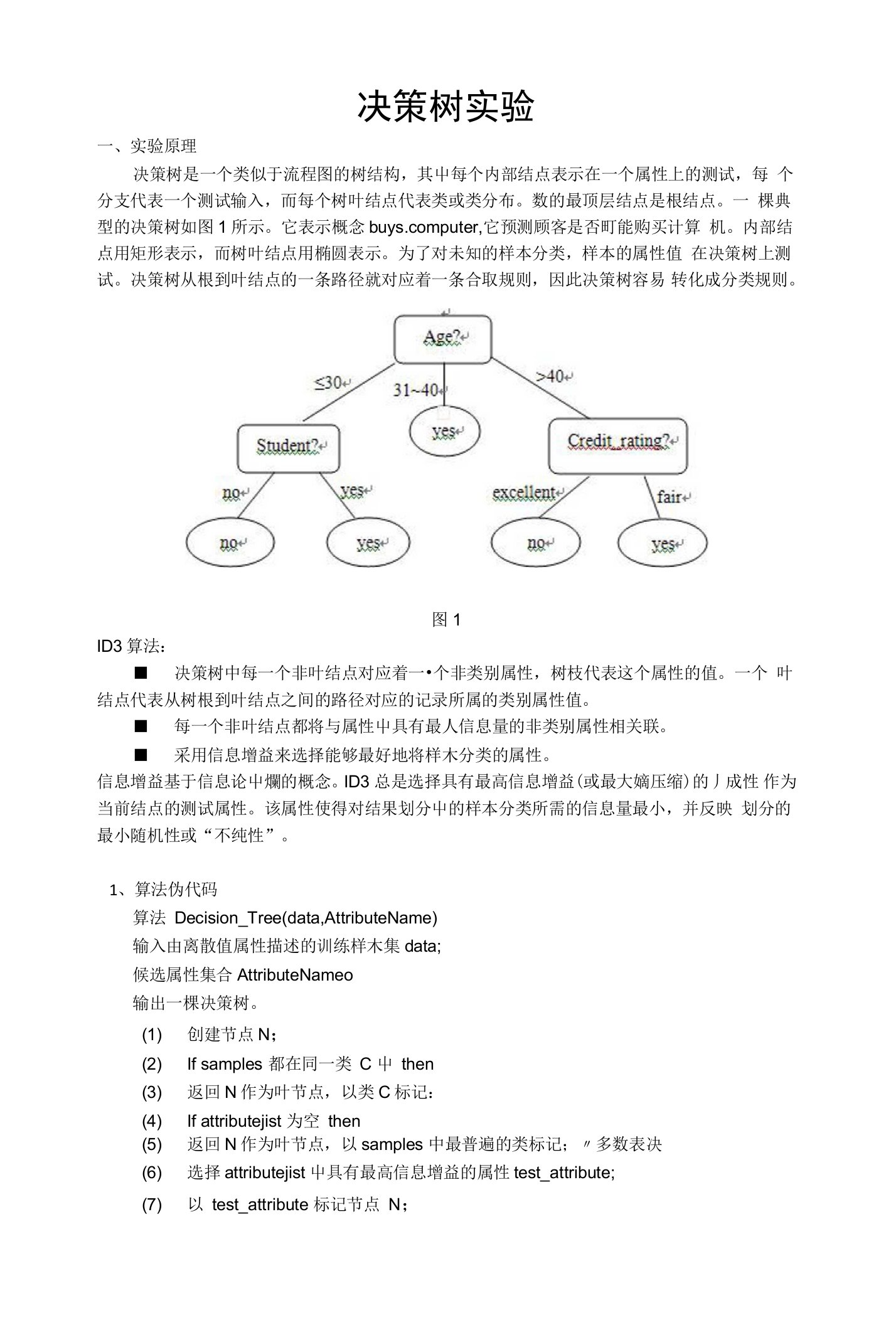 实验二-决策树实验-实验报告