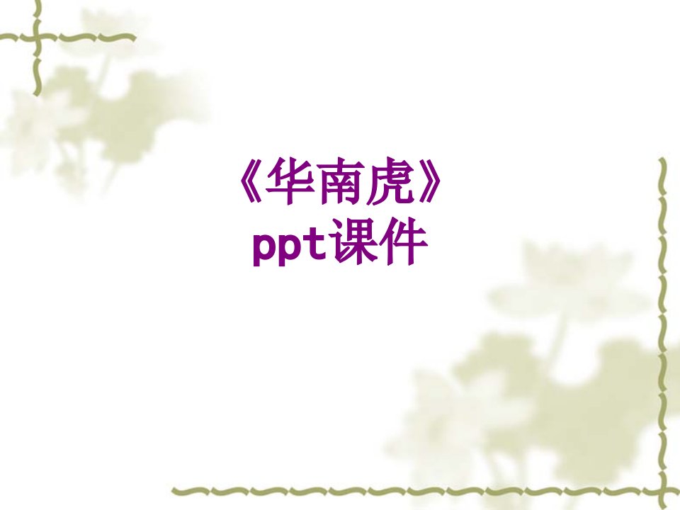 华南虎ppt课件-PPT课件