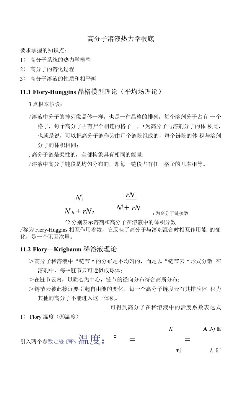 高分子溶液热力学基础